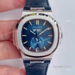 Swiss Replica Patek Philippe Nautilus Moon Phase Blue Dial Automatic Watch